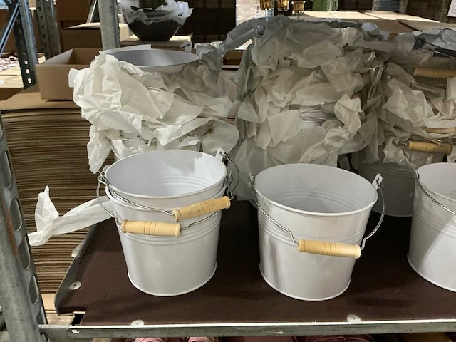 Partij diverse zinc buckets/bowls/candle holders (1220x) - afbeelding 4 van  4