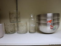 Partij diversen o.a. afvalemmers, rieten mand, schalen & bestekbak - afbeelding 4 van  5