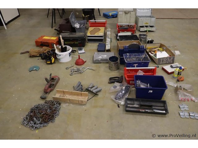 Partij diversen o.a. fischer mobibox gereedschapsbak 60524 - afbeelding 1 van  17