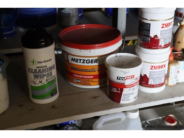 Partij diversen o.a. metzger snelcement, toupret stopverf, multicleaner, ammoniak oplossing, easy-wax r & bostik zwaluw beglazingskit hybriseal 2ps - afbeelding 16 van  16