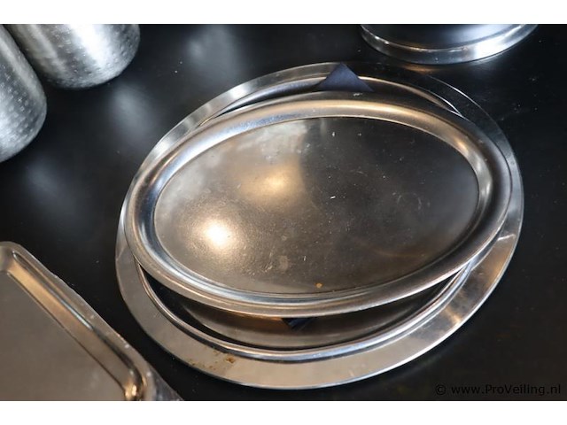 Partij diversen o.a. schaal op voet, serveer & dienbladen - afbeelding 4 van  5