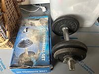 Partij diversen w.o. picknickmand, transparante afvalzakken, dumbell set - afbeelding 5 van  12