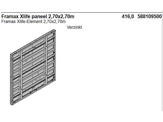 Partij doka framax xlife systeembekisting ca. 298 m² inclusief stortsteiger, klemmen en hijsmiddelen - afbeelding 6 van  7