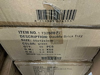 Partij double brick tray 50x12x3cm green (280x) - afbeelding 3 van  6