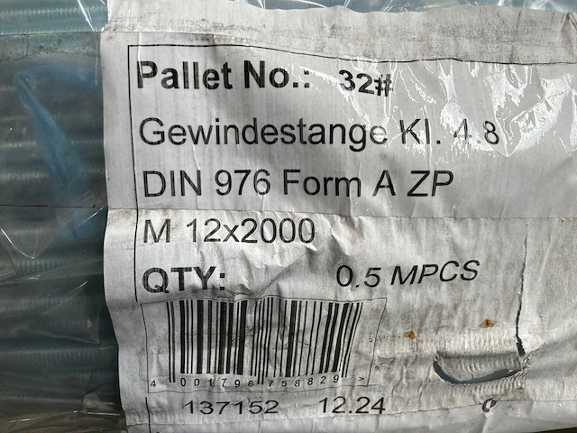 Partij draadeind m12 (c) - afbeelding 3 van  3