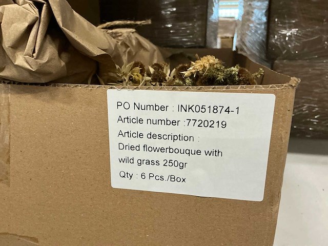 Partij dried flowerbouquet with wild grass 250gr per boeket (30x) - afbeelding 4 van  4