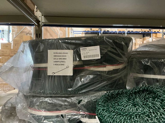 Partij drilbinders groen 140mm x 1.6mm (35000x) - afbeelding 1 van  2