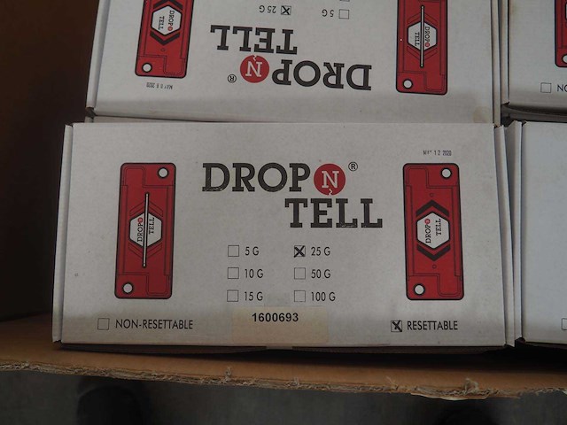 Partij droptell schok/val indicatoren(25g, resettable)in doos - afbeelding 2 van  5