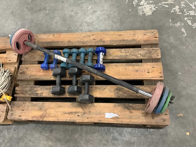 Partij dumbels en halter - afbeelding 1 van  5