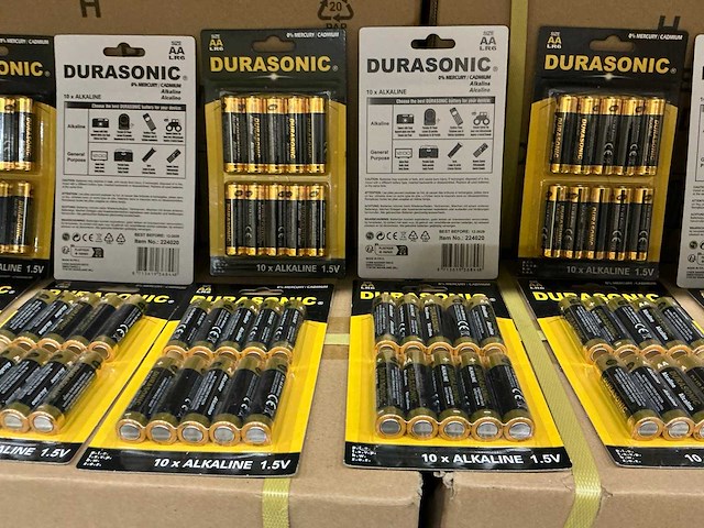 Partij durasonic aa lr6 batterijen 10/per verpakking (288x) - afbeelding 2 van  3