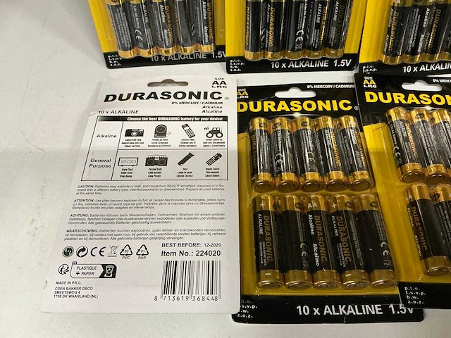 Partij durasonic alkaline aa batterijen 10/per pakje (302x) - afbeelding 2 van  2