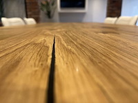 Partij eikenhouten tafelbladen met onderstellen - afbeelding 17 van  32