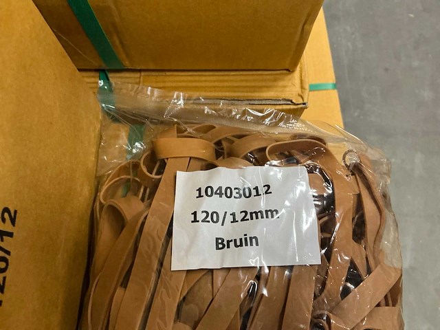 Partij elastieken 120/12mm bruin (190 zakken) - afbeelding 2 van  4
