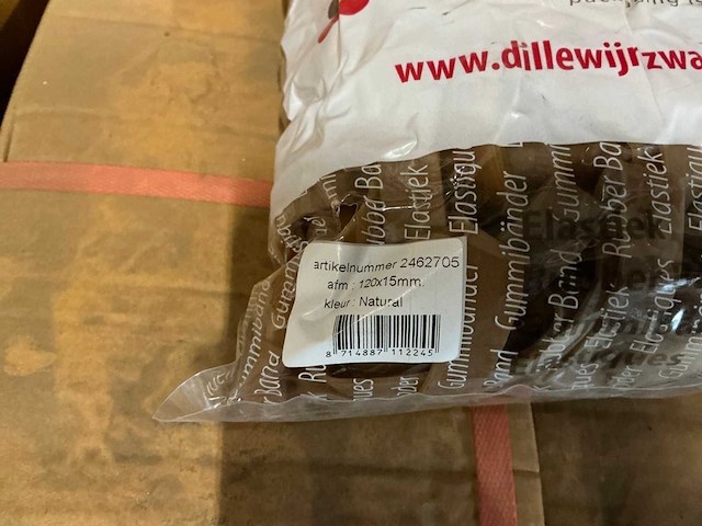 Partij elastieken 120x15mm natural 1kg per zak (320x) - afbeelding 2 van  4