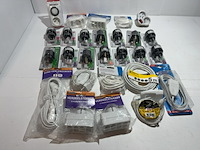 Partij elektrische verlengkabels en adapters, vivanco, scanpart, exin - afbeelding 1 van  5