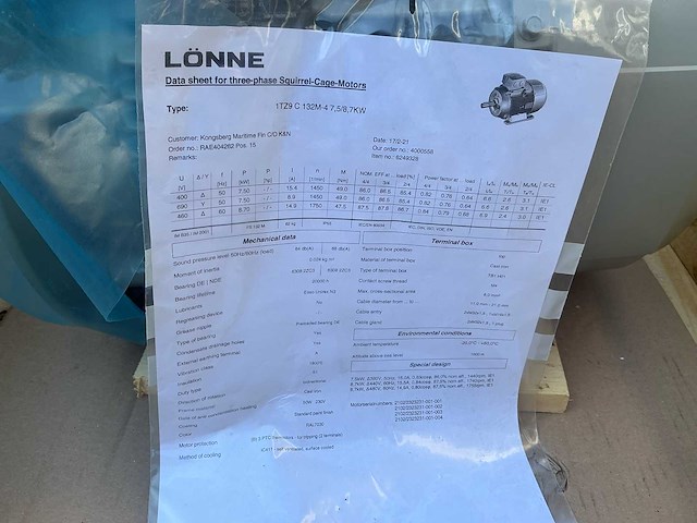 Partij elektromotoren en pomp (o.a. lönne,tss 7.5kw, weg w22, calpeda) (6x) - afbeelding 16 van  22