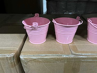 Partij emmers sevilla zinc ø9,6xh8cm pink gloss metal (2970x) - afbeelding 2 van  4