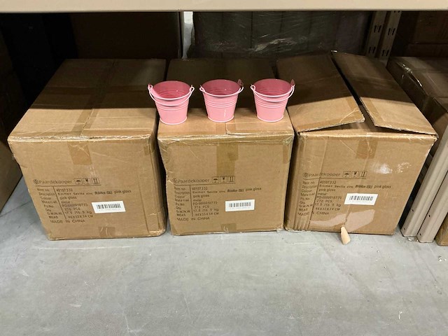 Partij emmers sevilla zinc ø9,6xh8cm pink gloss metal (810x) - afbeelding 2 van  6