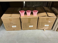 Partij emmers sevilla zinc ø9,6xh8cm pink gloss metal (810x) - afbeelding 2 van  6