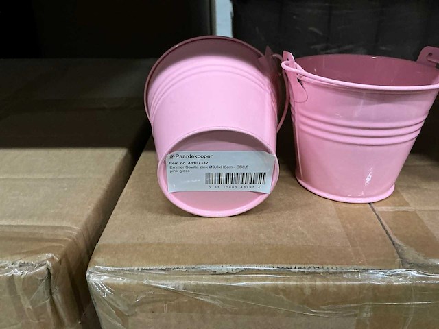 Partij emmers sevilla zinc ø9,6xh8cm pink gloss metal (810x) - afbeelding 4 van  6