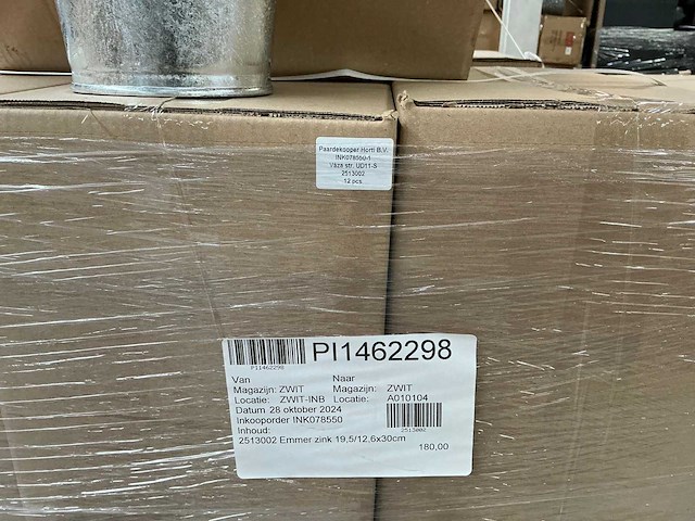 Partij emmers zinc 19,5/12,6xh30cm (175x) - afbeelding 6 van  6