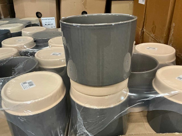 Partij eno pot duo sober grey h15,5xd16,5cm (75x) - afbeelding 1 van  4