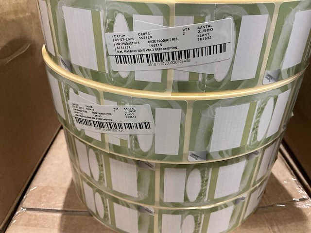 Partij etiketten 40x67mm rewe wik 2 rr22 belijming (81x) - afbeelding 2 van  4