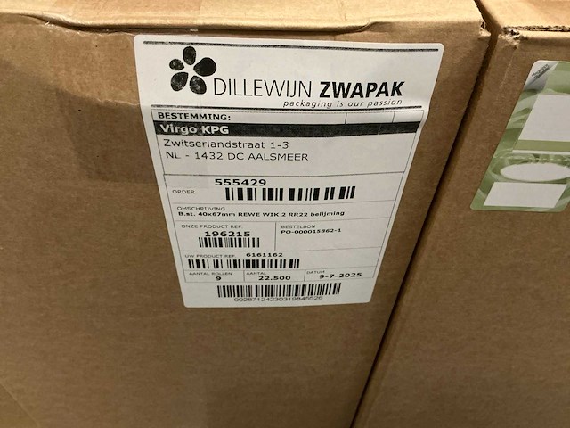 Partij etiketten 40x67mm rewe wik 2 rr22 belijming (81x) - afbeelding 4 van  4