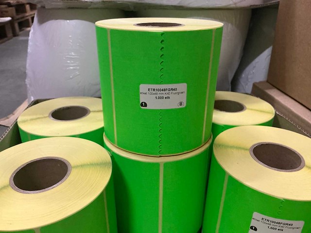 Partij etiketten fluorogroen & oranje 100x48mm 1000st/per rol (51x) - afbeelding 3 van  5