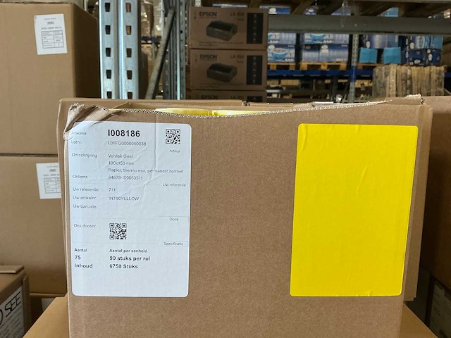 Partij etiketten volvlak geel 100x150mm (2025x) - afbeelding 4 van  4