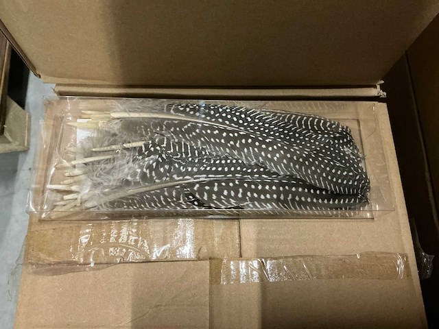 Partij feathers 23cm brown spotted (2360x) - afbeelding 1 van  5