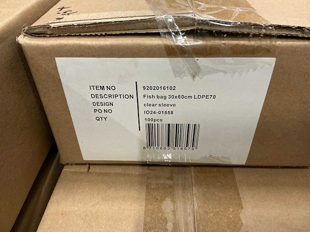 Partij fish bags 30x60cm ldpe70 clear sleeve (4500x) - afbeelding 3 van  3