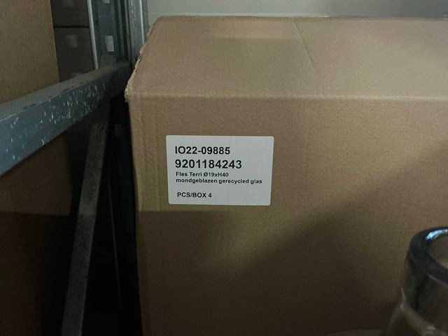 Partij fles terri mondgeblazen gerecycled glas flesvazen h40cm (20x) - afbeelding 3 van  4