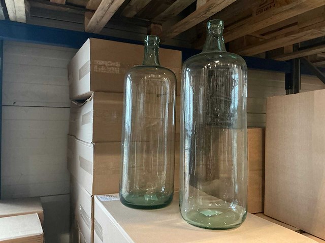 Partij fles terri mondgeblazen gerecycled glas flesvazen h60cm (36x) - afbeelding 1 van  5