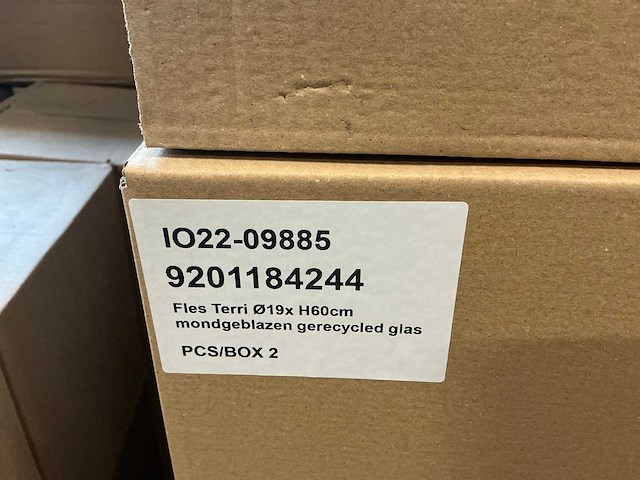 Partij fles terri mondgeblazen gerecycled glas flesvazen h60cm (36x) - afbeelding 3 van  5