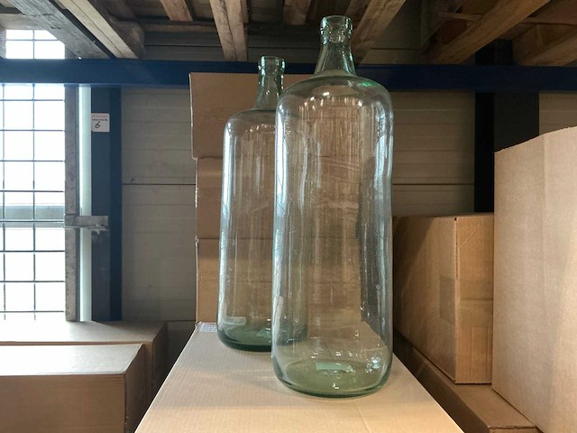 Partij fles terri mondgeblazen gerecycled glas flesvazen h60cm (36x) - afbeelding 4 van  5