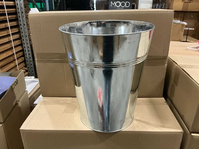 Partij flower buckets paris zinc ø30xh35cm (13l) (60x) - afbeelding 1 van  5