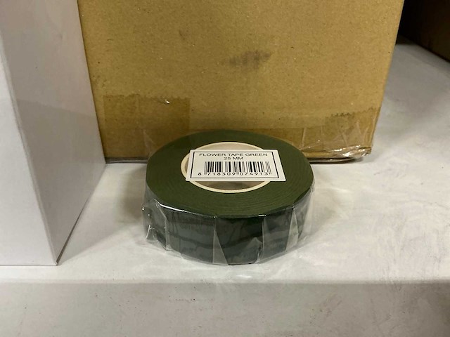 Partij flower tape green 25mm (144x) - afbeelding 2 van  4