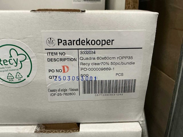 Partij flower wrapping quadra 60x60cm ropp35 recy clear70% (9500x) - afbeelding 3 van  3