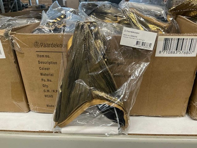 Partij foldable metal fabric star 40cm gold (150x) - afbeelding 4 van  4