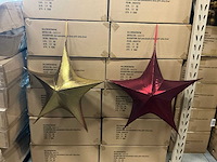 Partij foldable metal fabric stars 80cm gold&red (240x) - afbeelding 1 van  9
