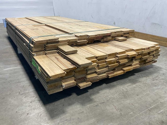 Partij fraké planken mes- en groef verbinding 215-245x9,2x2 cm - afbeelding 9 van  10