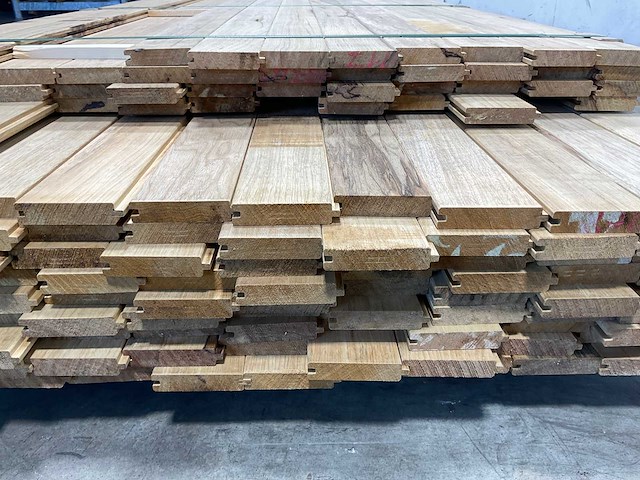 Partij fraké planken mes- en groef verbinding 215-245x9,2x2 cm - afbeelding 10 van  10
