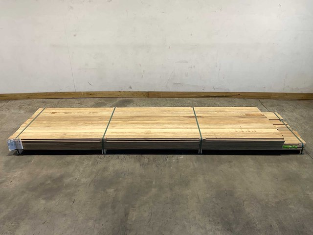 Partij fraké planken mes- en groef verbinding 365-395x9,2x2 cm - afbeelding 3 van  10