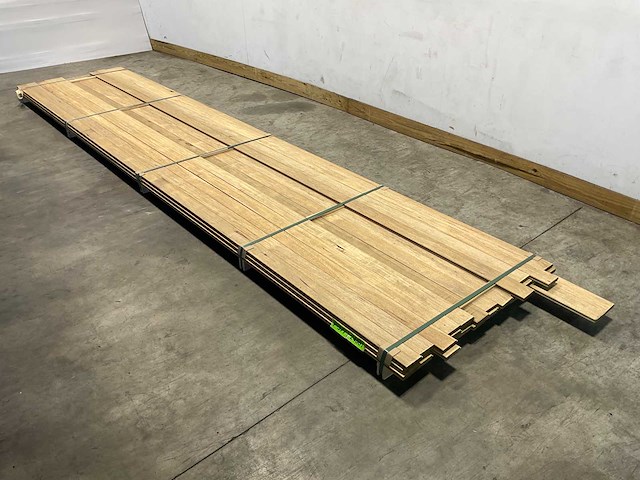 Partij fraké planken mes- en groef verbinding 485-510x9,2x2 cm - afbeelding 1 van  11