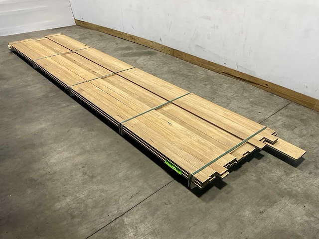 Partij fraké planken mes- en groef verbinding 485-510x9,2x2 cm - afbeelding 1 van  10