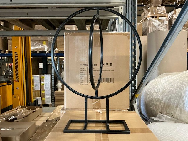 Partij frame round metal h49,5cm rotatable black iron (144x) - afbeelding 1 van  5