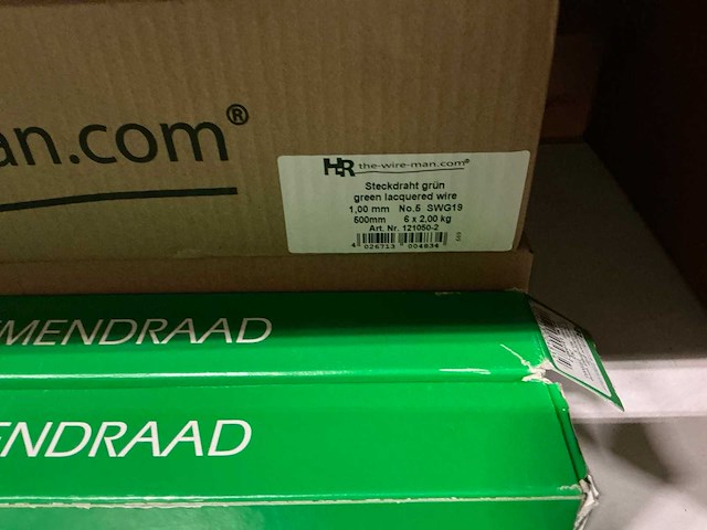 Partij gelakt bloemendraad groen 1,0mm no.5 19swg 500mm 2kg (31x) - afbeelding 3 van  3