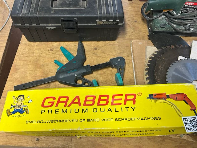 Partij gereedschap, gereedschapskoffers, bevestigingsmaterialen w.o. bosch, wolfcraft - afbeelding 2 van  12