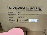 Partij geschenkdozen heart shape roze 20x25x10 roze (144x) - afbeelding 3 van  7